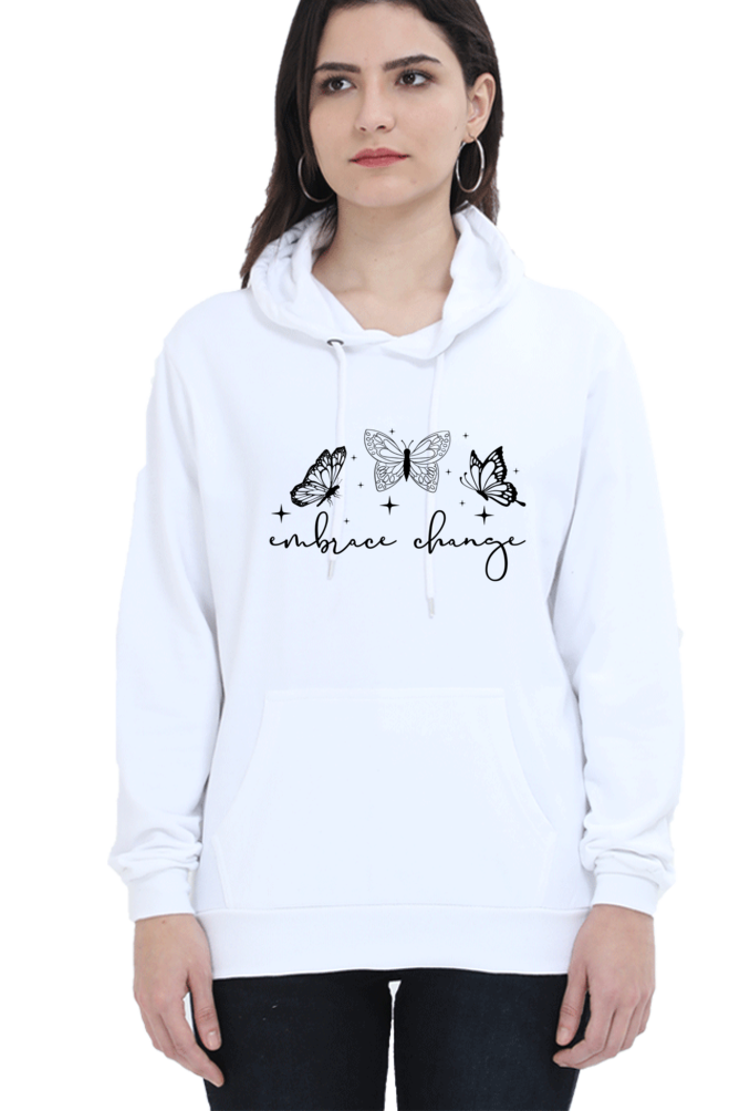 Embrace Change Casual Hoodie White