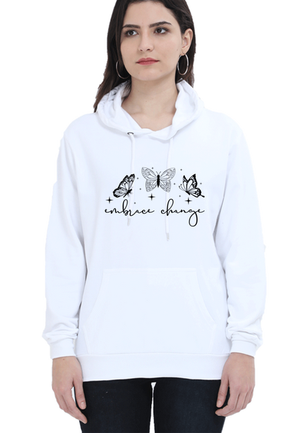 Embrace Change Casual Hoodie White