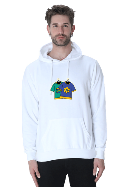 Twins Unisex Casual Hoodie White