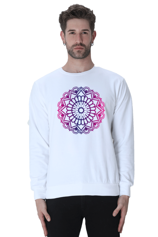 Mandala Unisex Casual Sweatshirt White