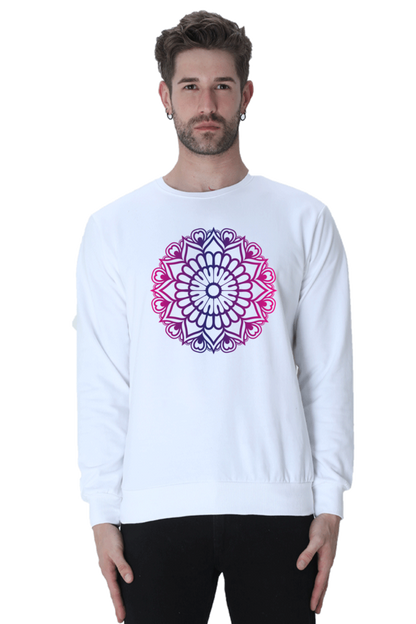 Mandala Unisex Casual Sweatshirt White