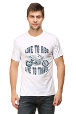 Love to Ride Half Sleeve T-Shirt White