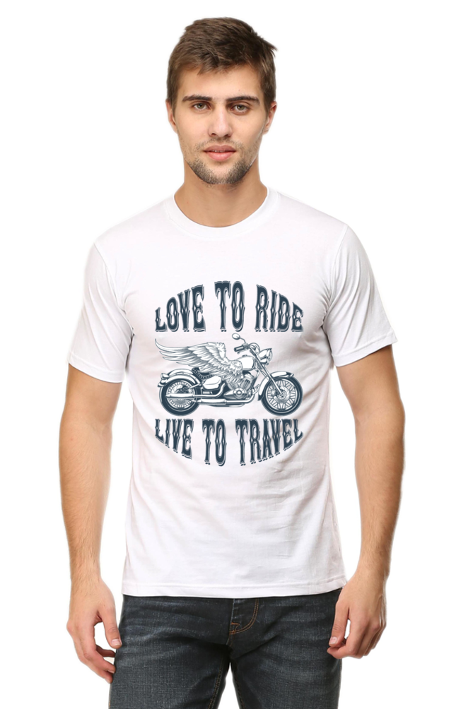 Love to Ride Half Sleeve T-Shirt White