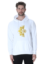 Golden Mandal Left Casual Hoodie White