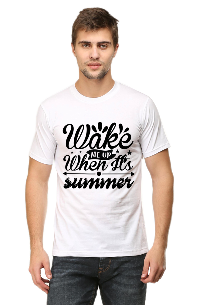 Wake me up Half Sleeve T-Shirt White