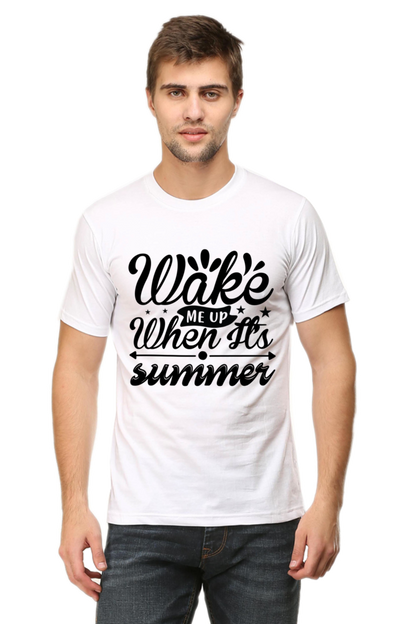 Wake me up Half Sleeve T-Shirt White