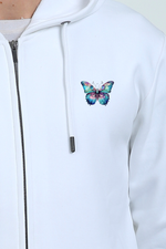 Purple Butterfly Unisex Zipped Hoodie