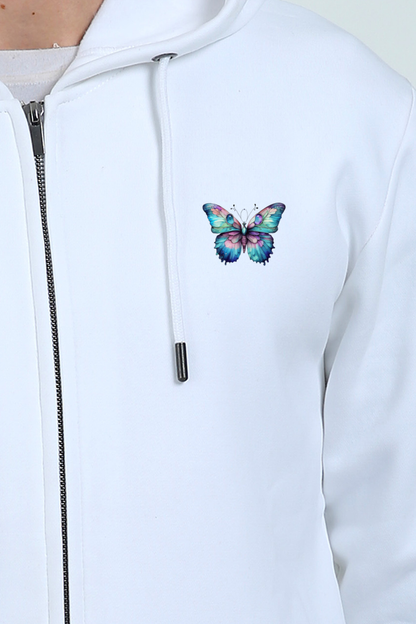 Blue Butterfly Unisex Zipped Hoodie