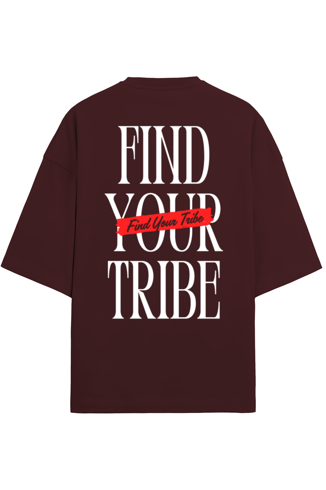 Find Your Tribe Unisex Terry Oversized T-Shirts Maroon