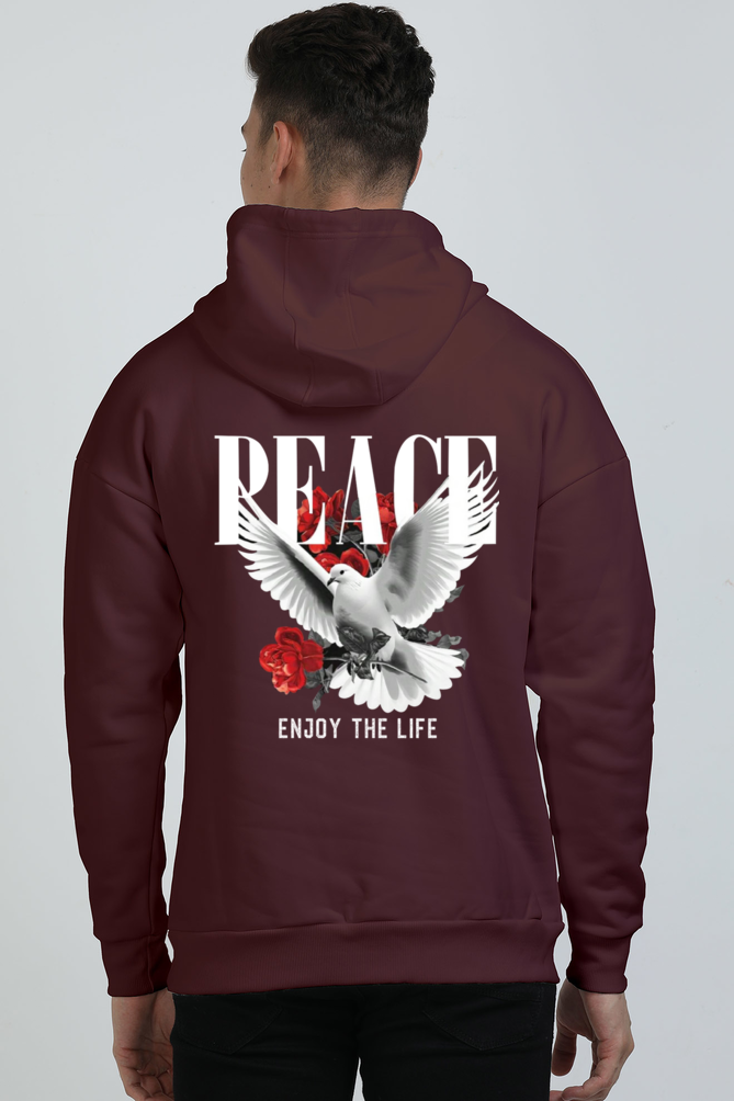 Peace Unisex Oversized Hoodie Maroon