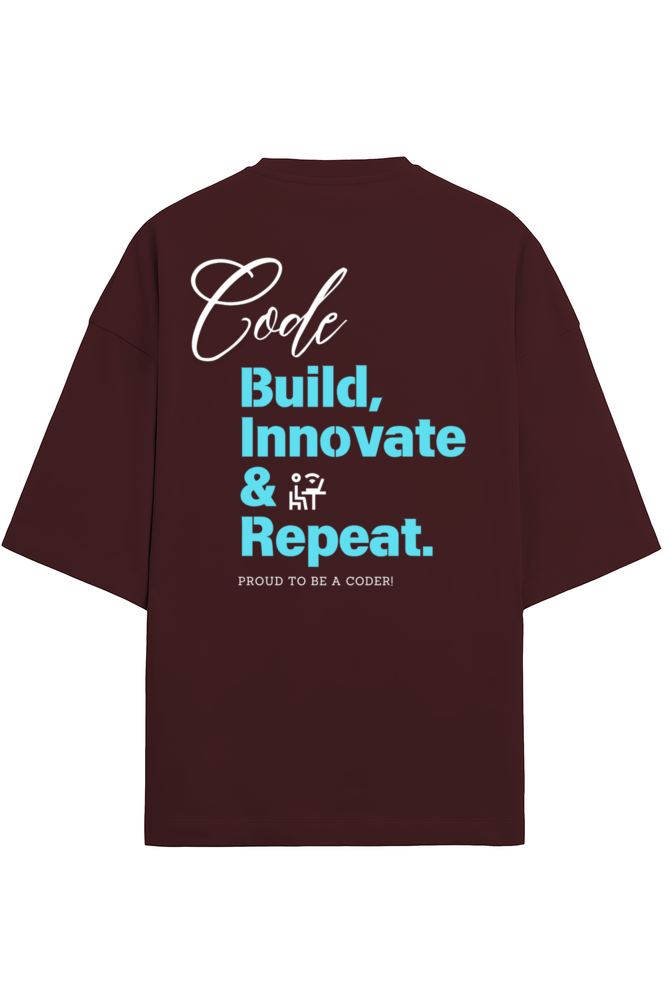 Coder Terry Oversized T-Shirt Maroon
