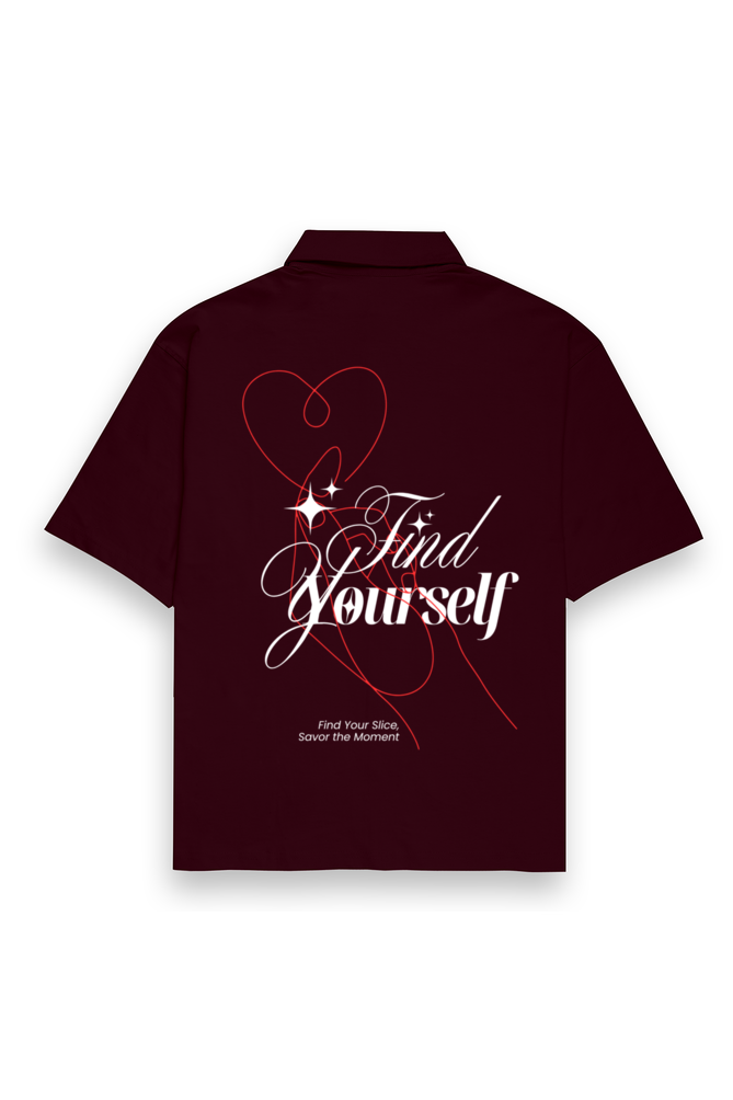 Find Yourself Oversized Cotton Shirt Maroon