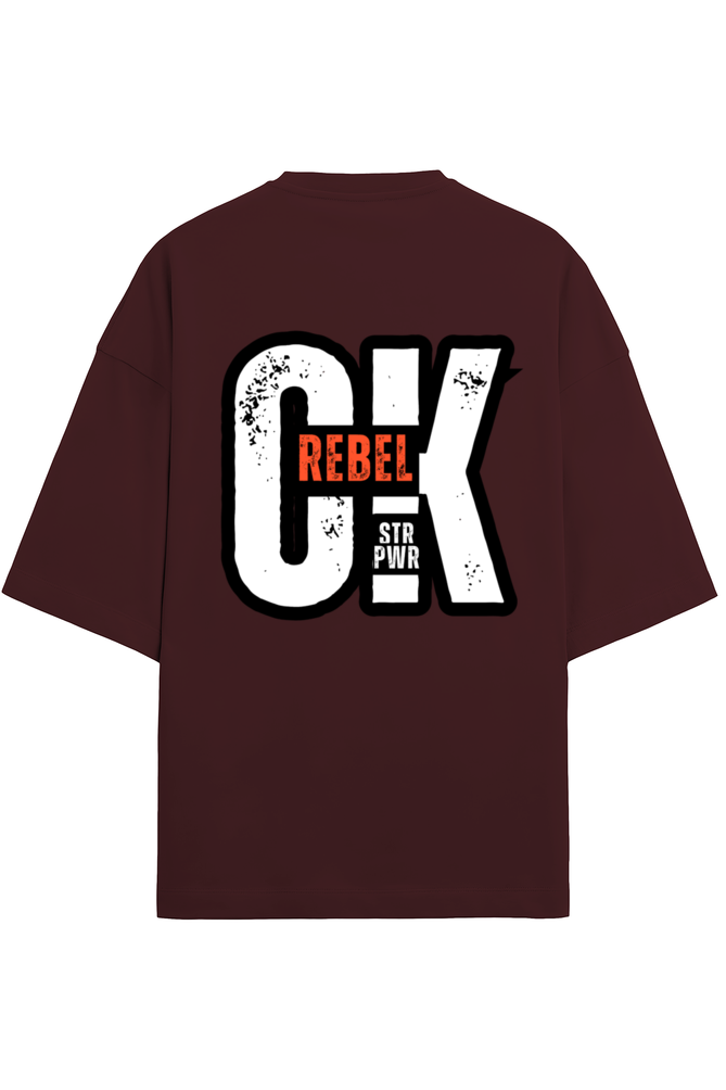 OkRebel Terry Oversized T-Shirt Maroon