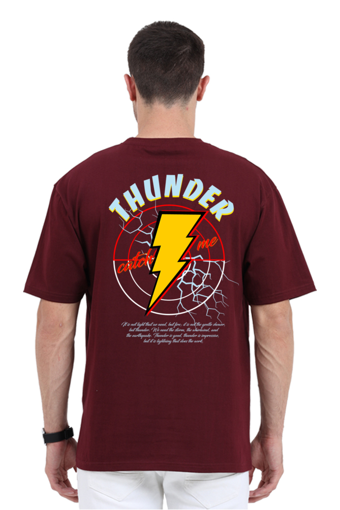 Thunder Oversized T-Shirt Maroon