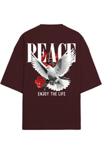 Peace Yourself Terry T-Shirt Maroon