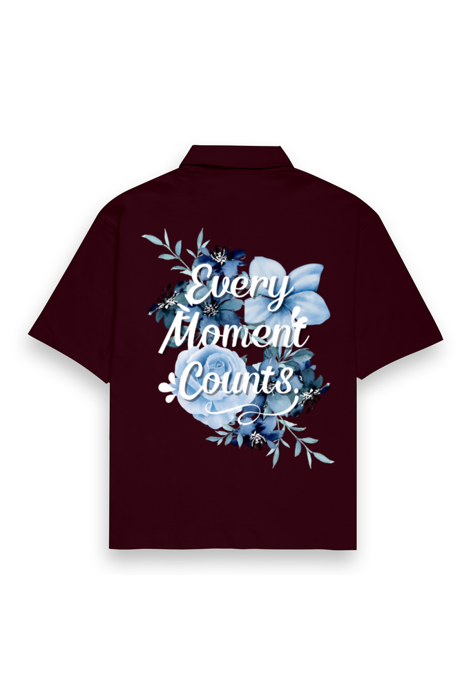 Every Moment Oversized Cotton Shirt Maroon