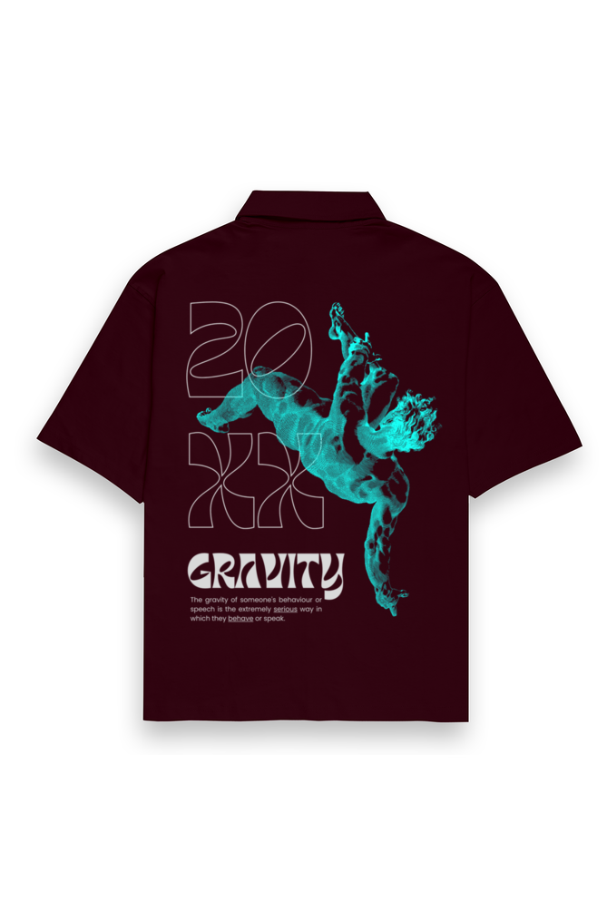 Gravity 20xx Oversized Shirt Maroon