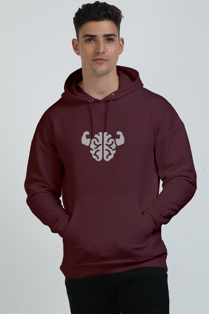 Brain Power Unisex Oversized Hoodie Maroon