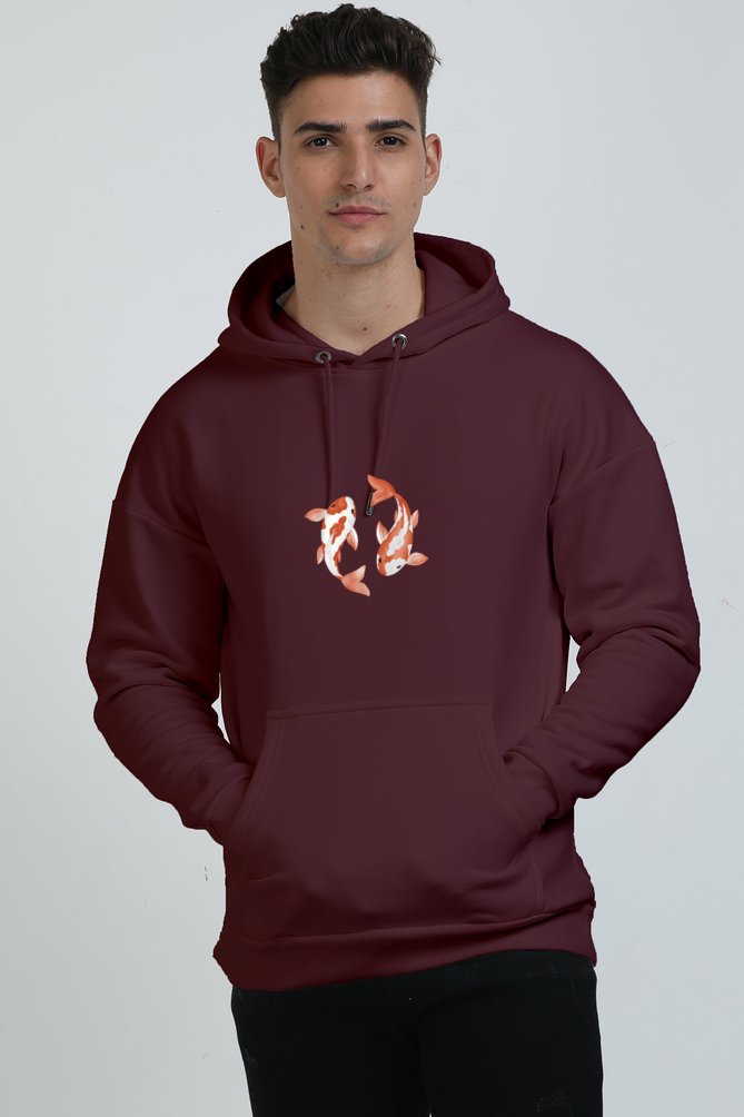 Koi Unisex Oversized Hoodie Maroon