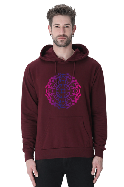 Purple Mandala Unisex Casual Hoodie Maroon