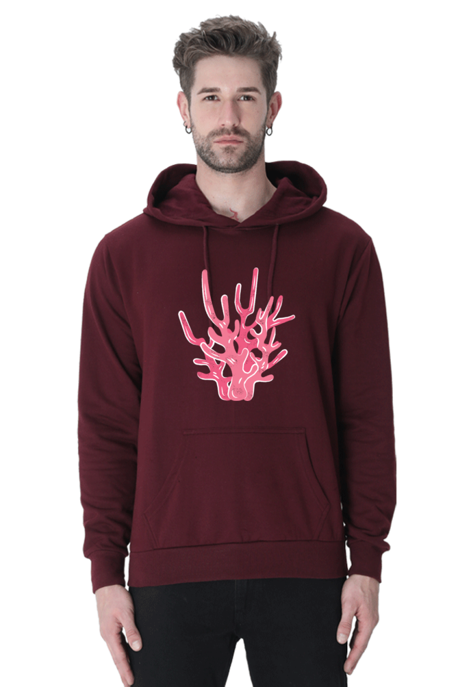 Coral Casual Hoodie Maroon