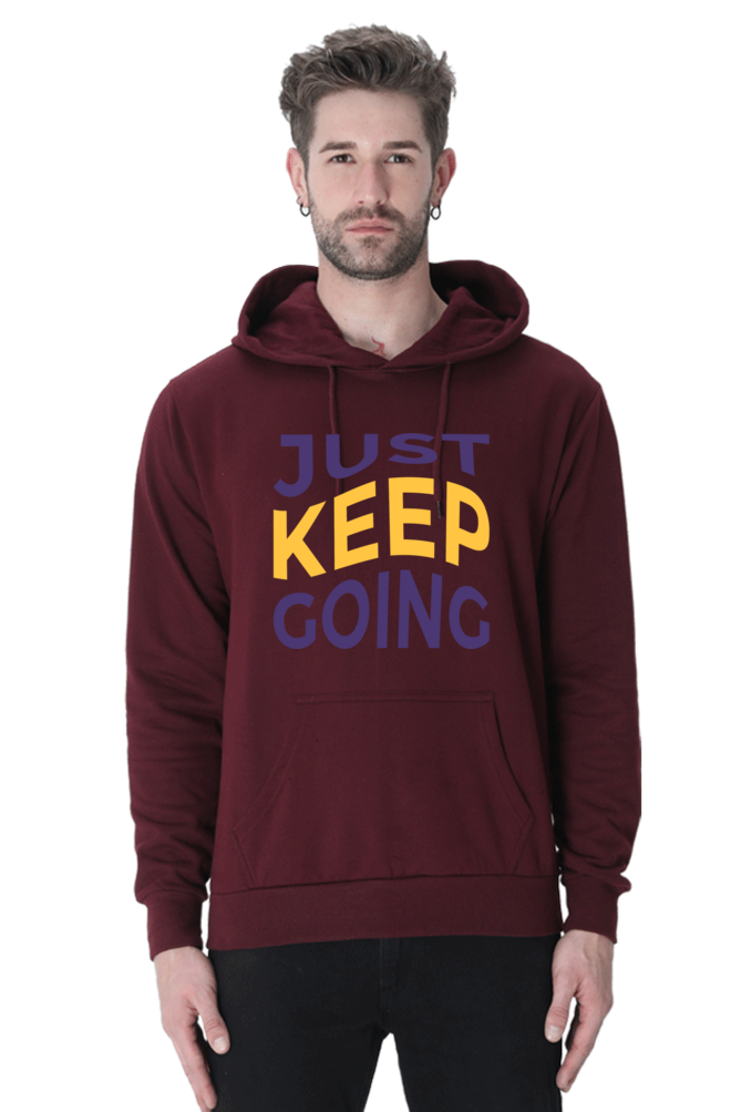 Just Keep Going Unisex Casual Hoodie Maroon