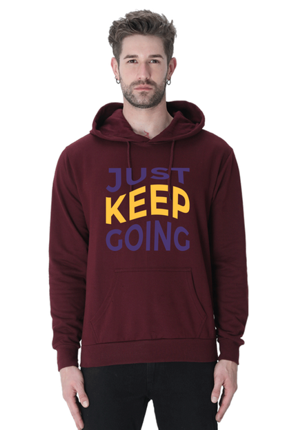 Just Keep Going Unisex Casual Hoodie Maroon