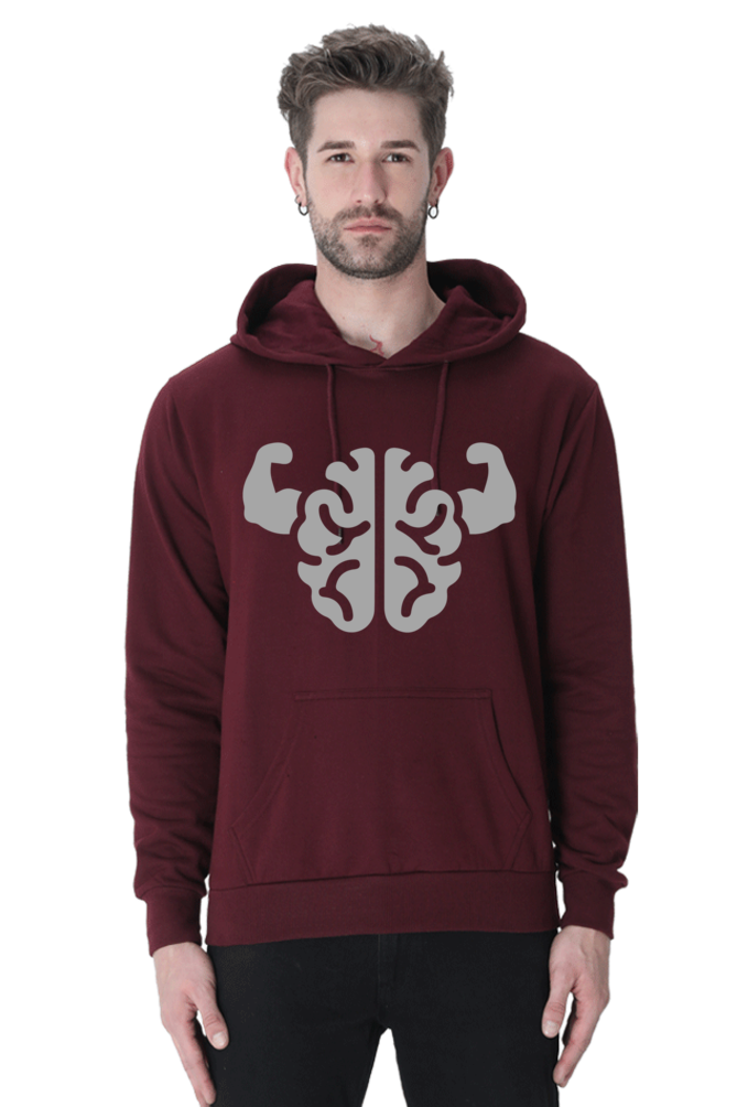 Brain Power Casual Hoodie Maroon