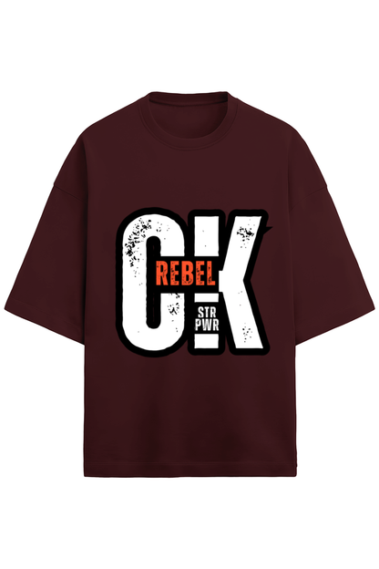 Unisex Rebel ok Oversized T-Shirt Maroon