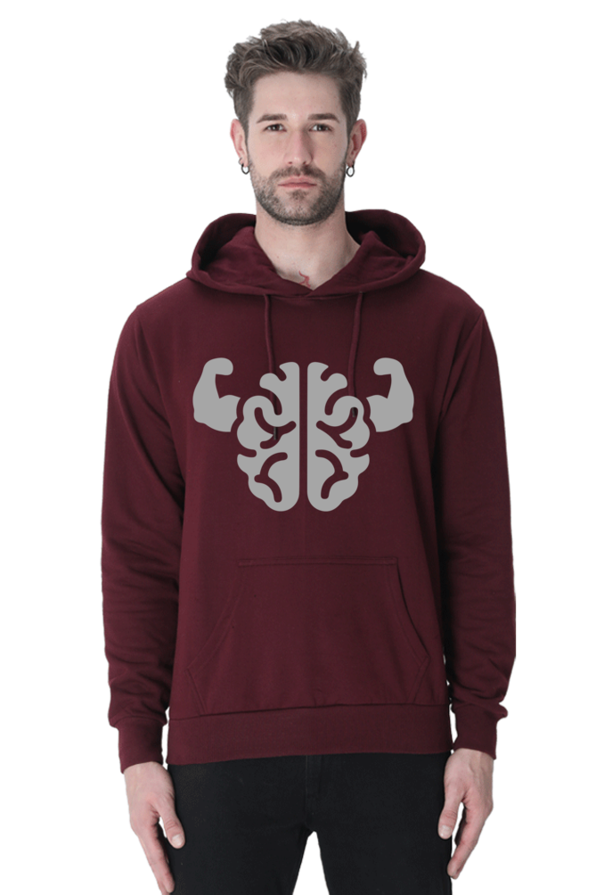 Brain power Unisex Casual Hoodie Maroon