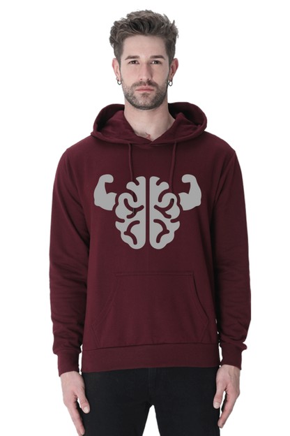 Brain power Unisex Casual Hoodie Maroon