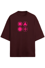 Squid Game Terry Oversized T-Shirt Maroon