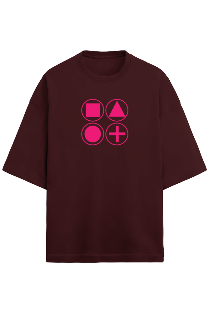 Squid Game Terry Oversized T-Shirt Maroon
