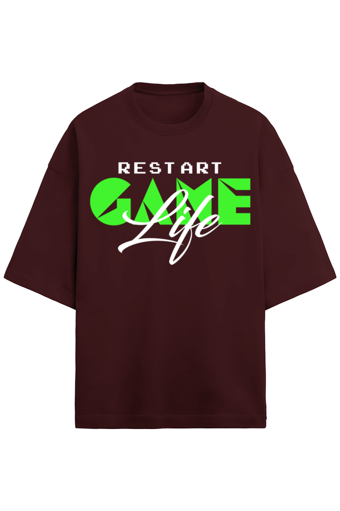 Restart Terry Oversized T-Shirt Maroon