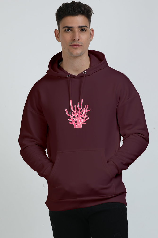 Coral Unisex Oversized Hoodie Maroon