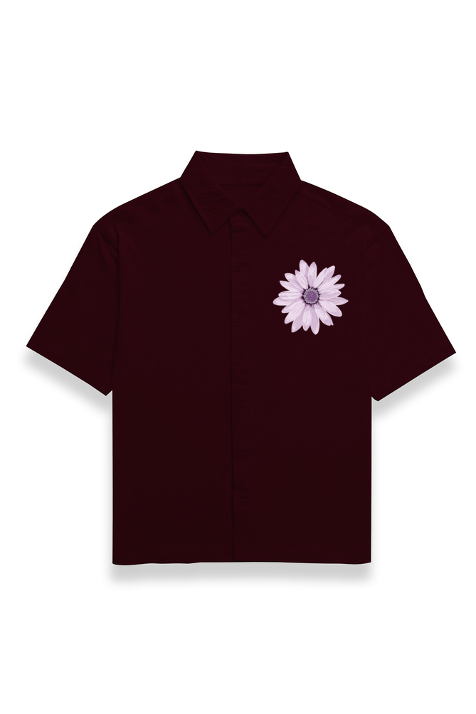 Flower on Butterfly Oversized Cotton Shirt