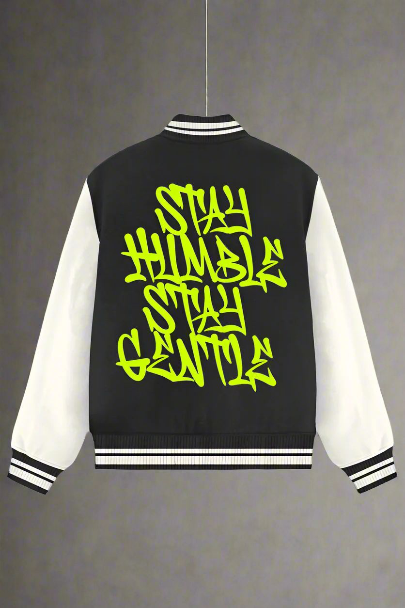 Stay Humble Varsity Jacket Black