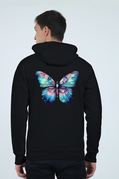 Blue Butterfly Unisex Zipped Hoodie