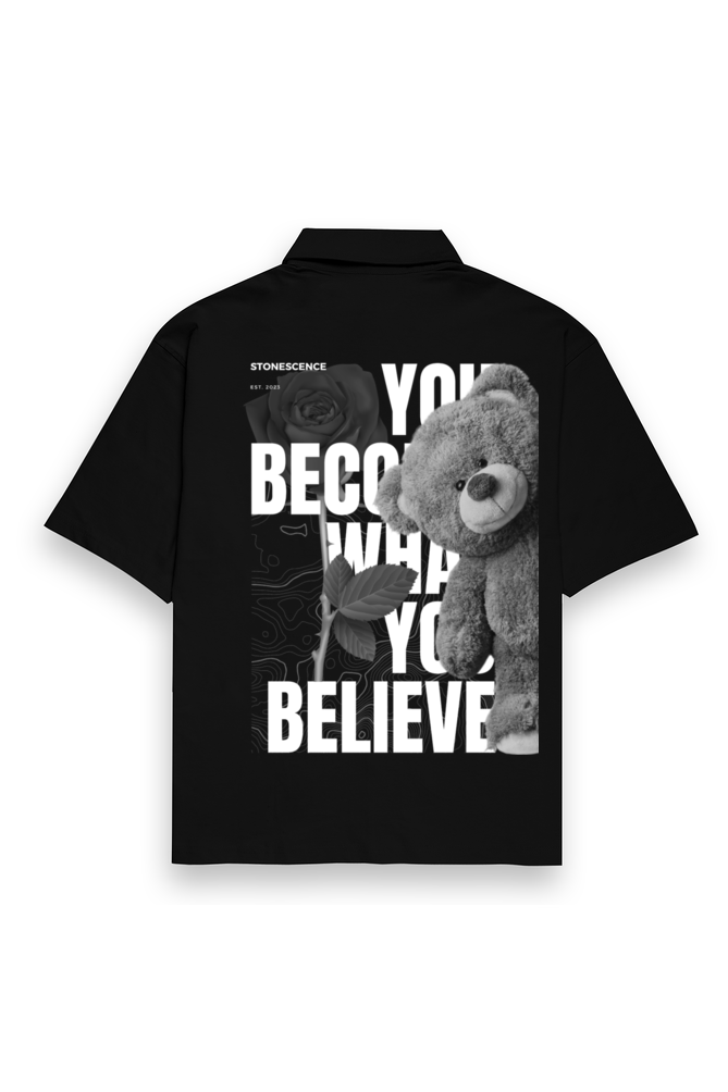 Believe Oversized Cotton Shirt Black