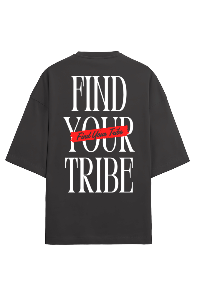 Find Your Tribe Unisex Terry Oversized T-Shirts Black