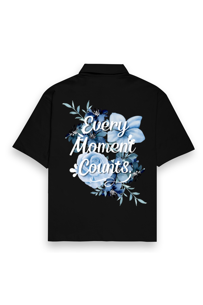 Every Moment Oversized Cotton Shirt Black
