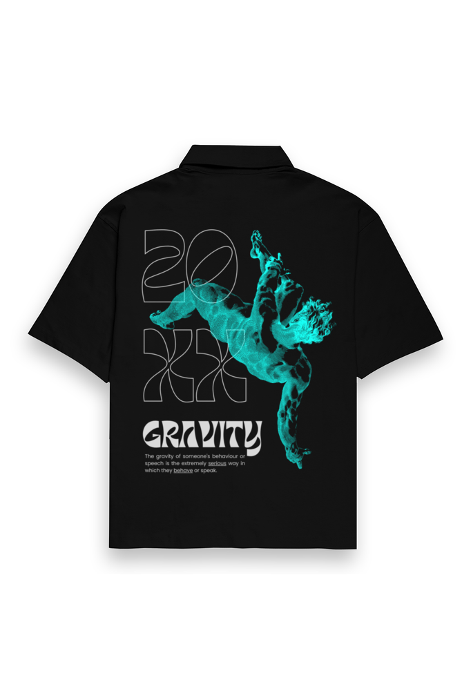 Gravity 20xx Oversized Cotton Shirt offer Black S