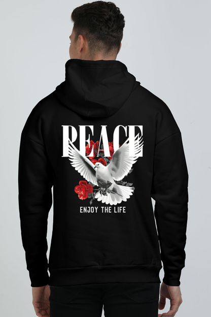 Peace Unisex Oversized Hoodie Black