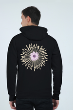 Flower Spike Unisex Zip hoodie Black