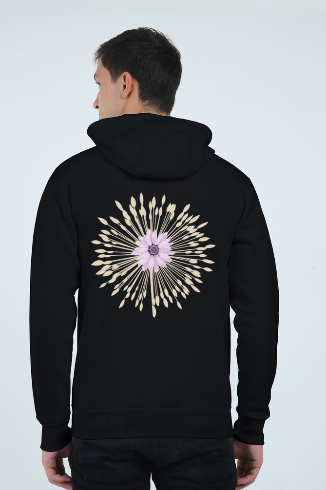 Flower Spike Unisex Zip hoodie Black