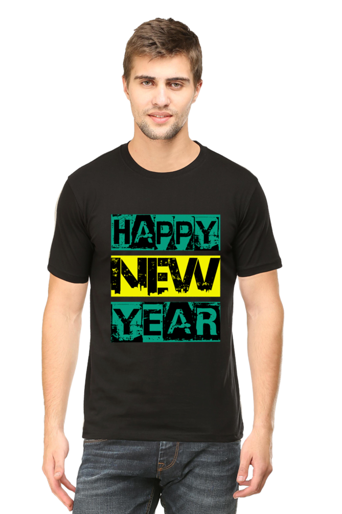 Happy Half Sleeve T-Shirt Black