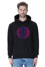 Purple Mandala Casual Hoodie Black