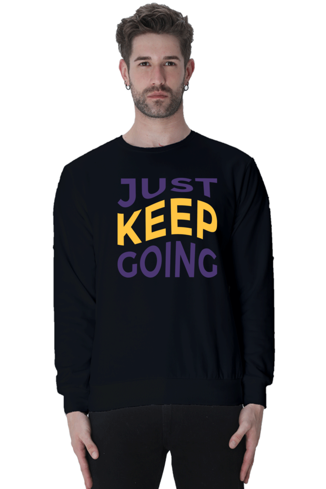 Just Keep going Unisex Casual Sweatshirt Black