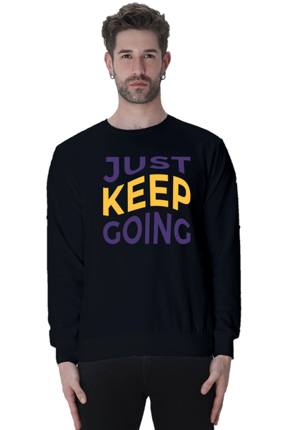 Just Keep going Unisex Casual Sweatshirt Black