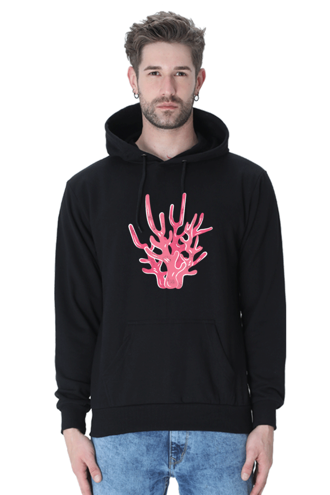 Coral Casual Hoodie Black